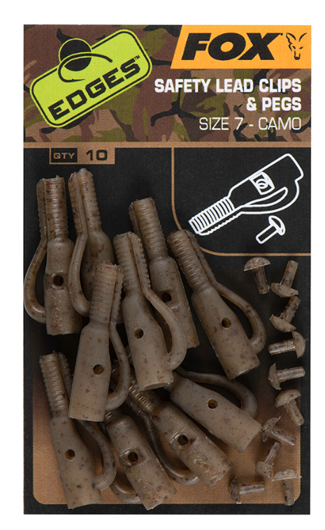fox Camo Safety Lead Clip & Pegs